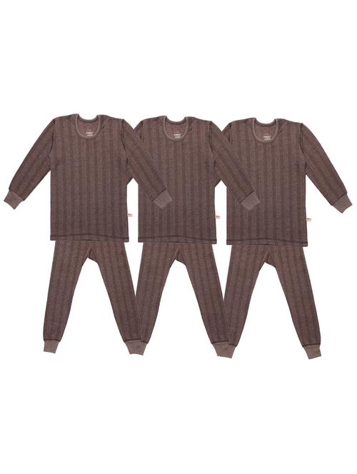 set of 3 brown cotton thermal - 17401184 - Standard Image - 1