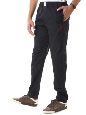 black solid ankle length track pant - 17401381 - Standard Image - 2