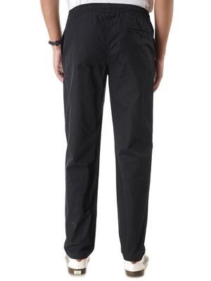 black solid ankle length track pant - 17401381 - Standard Image - 3
