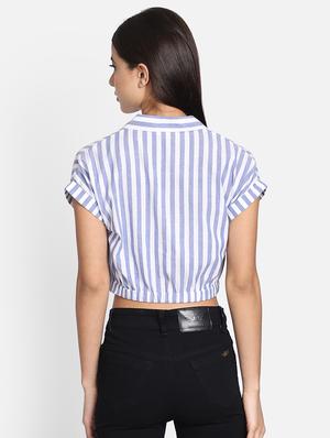 striped crop top - 17401422 - Standard Image - 3