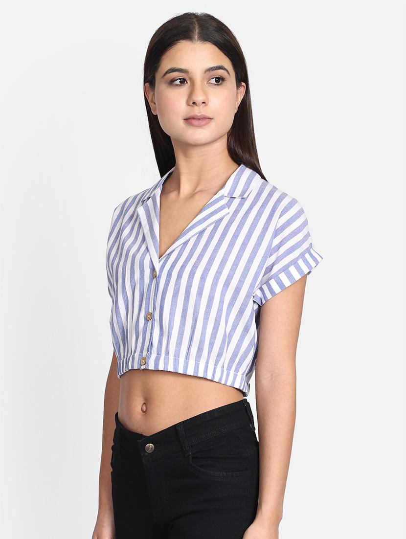 striped crop top - 17401422 - Zoom Image - 2