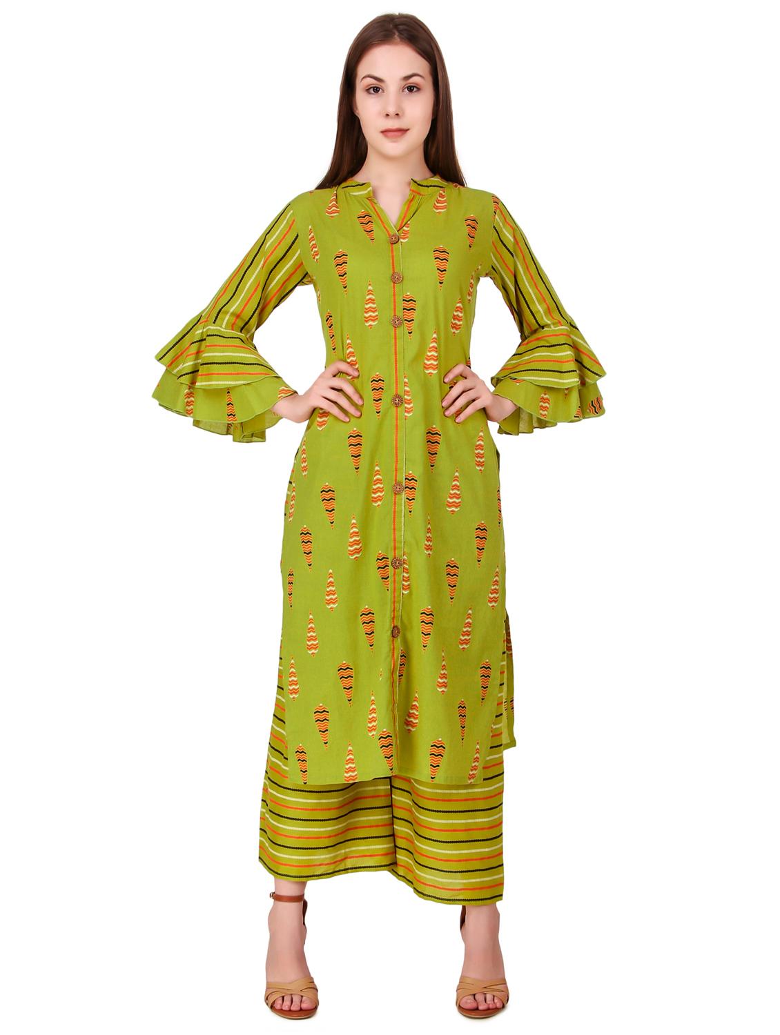 printed kurta palazzo set - 17401496 - Zoom Image - 1