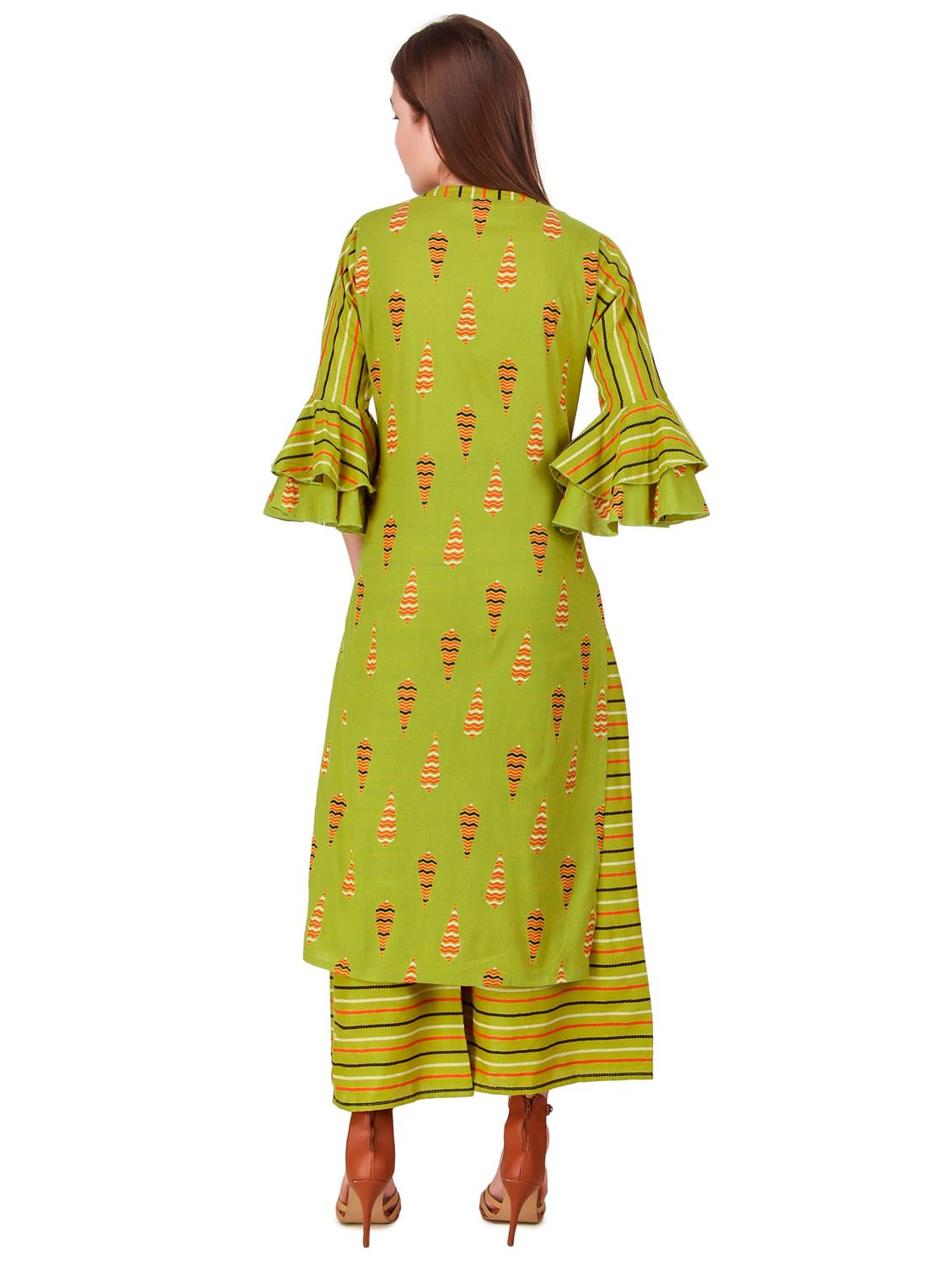 printed kurta palazzo set - 17401496 - Zoom Image - 3