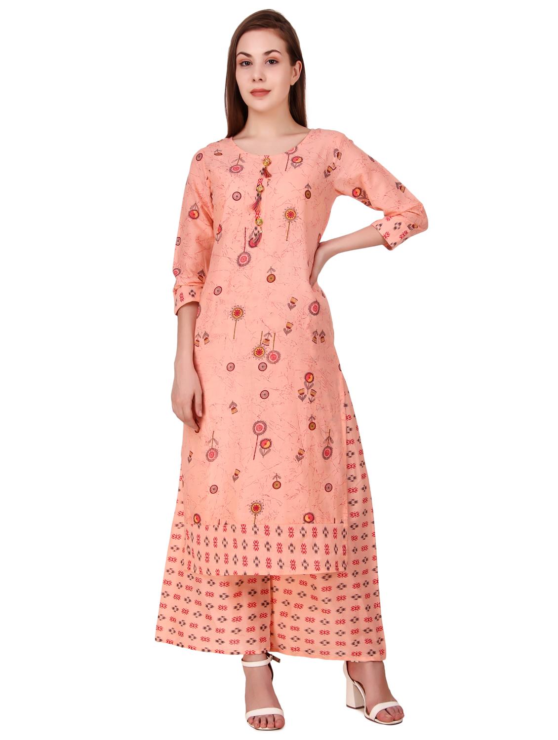 printed kurta palazzo set - 17401498 - Zoom Image - 1