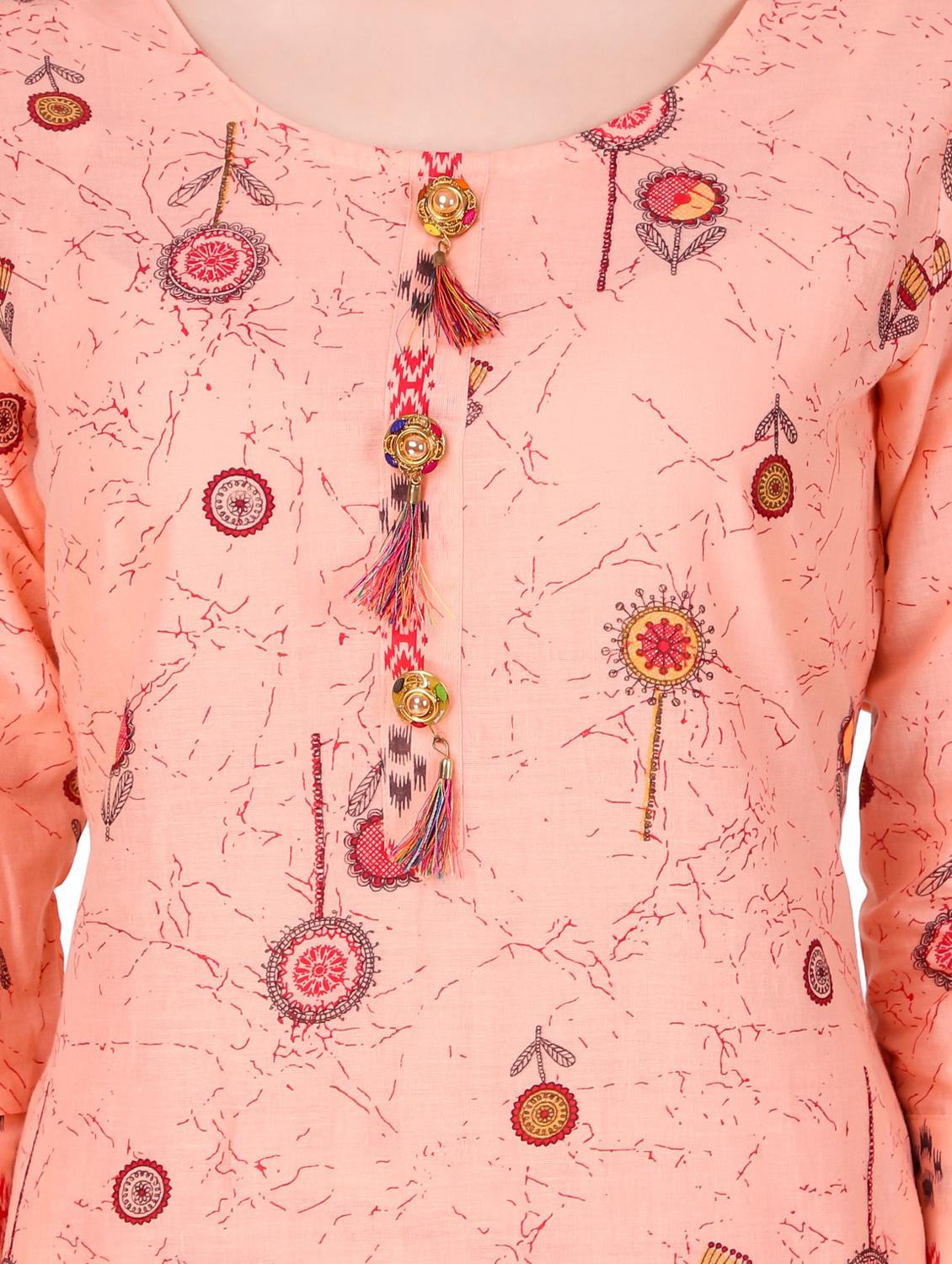 printed kurta palazzo set - 17401498 - Zoom Image - 4