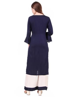 embroidered kurta palazzo set - 17401503 - Standard Image - 3