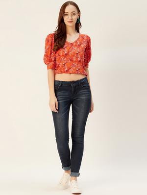 puff sleeves floral top - 17401825 - Standard Image - 4