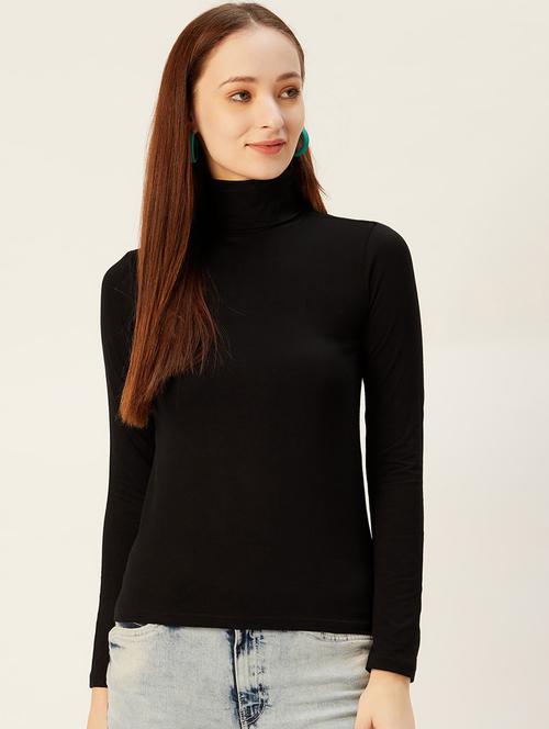 turtle neck solid top - 17401833 - Standard Image - 1