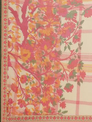 floral printed saree with blouse - 17401861 - Standard Image - 4