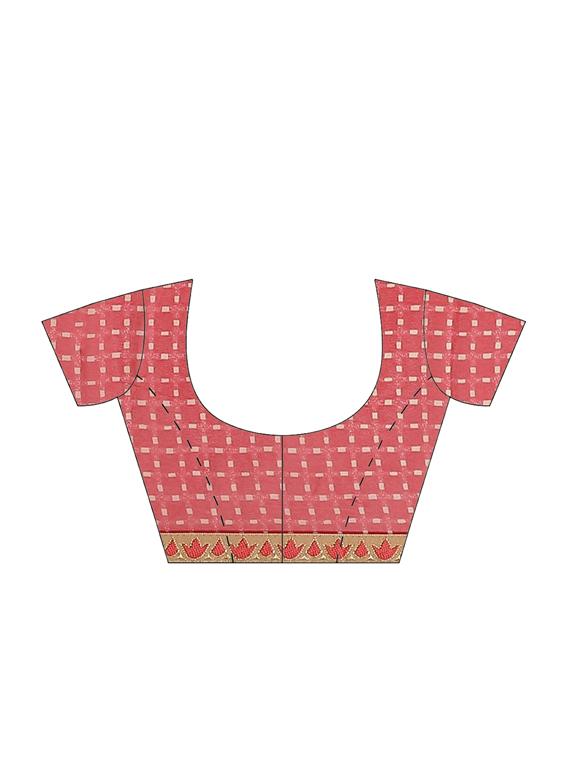floral printed saree with blouse - 17401861 - Zoom Image - 3
