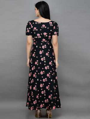 boat neck floral a-line dress - 17403078 - Standard Image - 3