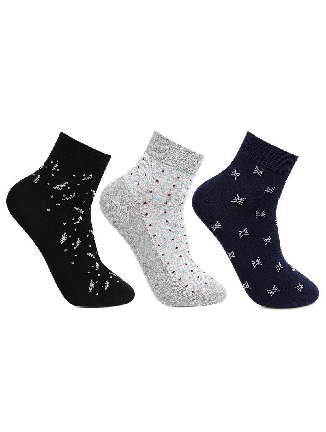 multi colored cotton ankle length sock set of 3 - 17403092 - Zoom Image - 1