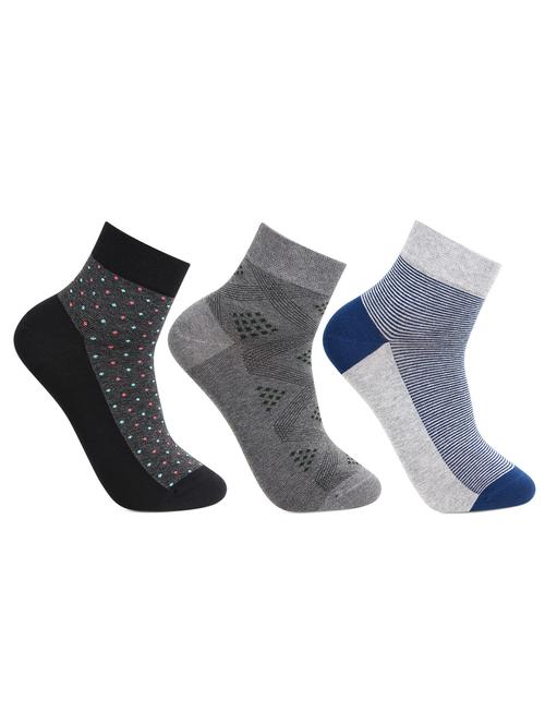multi colored cotton ankle length sock set of 3 - 17403094 - Standard Image - 1