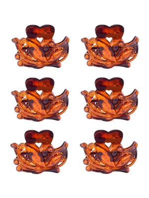 set of 6 butterfly -shape brown color hair claw clip for women - 17403128 - Standard Image - 2