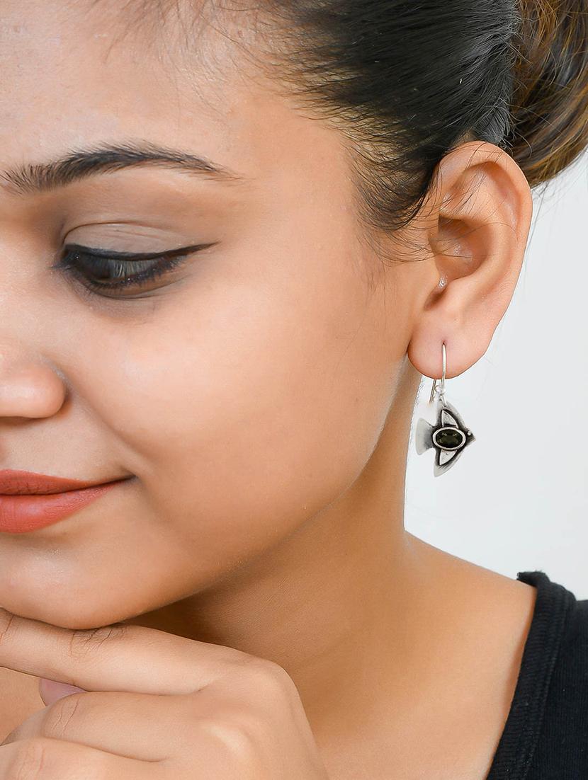 silver brass hoop earring - 17403129 - Zoom Image - 4