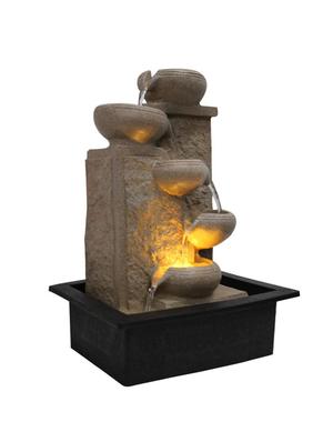 polyresin white five step indoor table top water fountain with adjustable speed control - 17403299 - Standard Image - 3