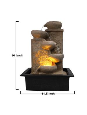 polyresin white five step indoor table top water fountain with adjustable speed control - 17403299 - Standard Image - 4