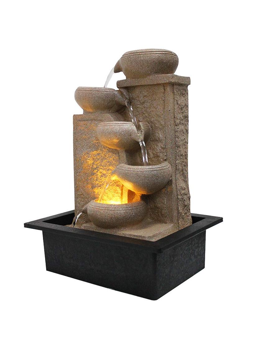 polyresin white five step indoor table top water fountain with adjustable speed control - 17403299 - Zoom Image - 2