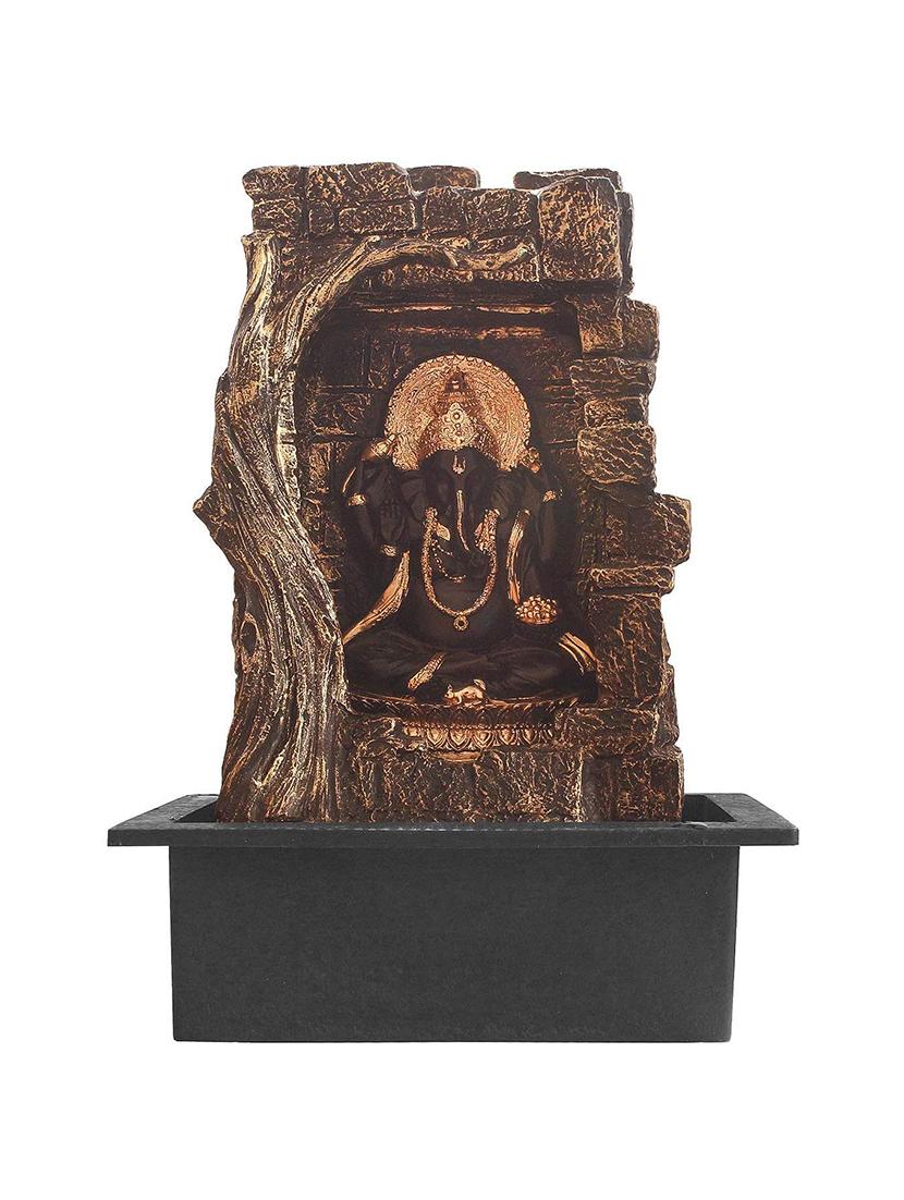 polyresin golden black ganesha one step indoor table top water fountain with adjustable speed control - 17403303 - Zoom Image - 2