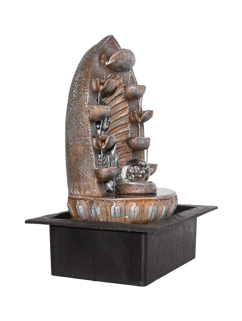 polyresin silver eight step indoor table top water fountain with adjustable speed control - 17403313 - Zoom Image - 2