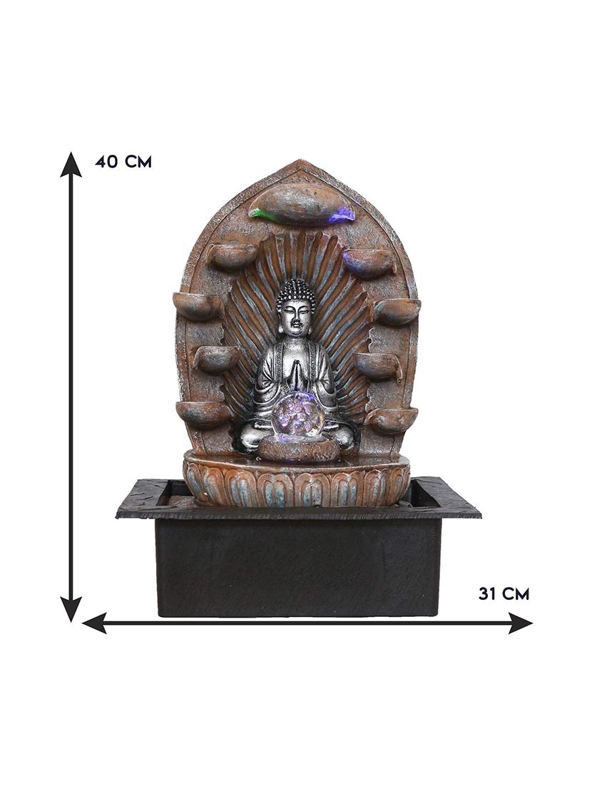 polyresin silver eight step indoor table top water fountain with adjustable speed control - 17403313 - Zoom Image - 5