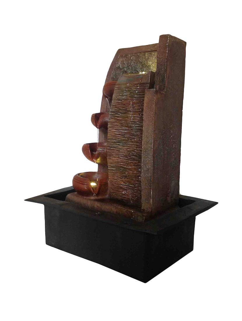 polyresin brown four step indoor table top water fountain with adjustable speed control - 17403315 - Zoom Image - 2