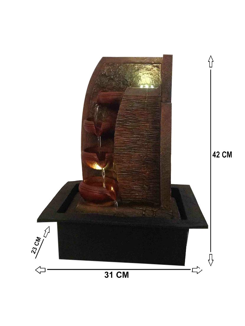 polyresin brown four step indoor table top water fountain with adjustable speed control - 17403315 - Zoom Image - 3