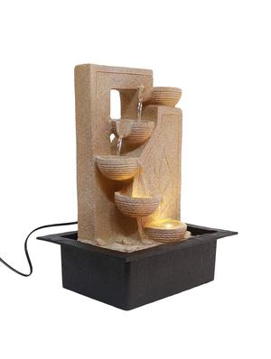 polyresin cream five step indoor table top water fountain with adjustable speed control - 17403321 - Standard Image - 2