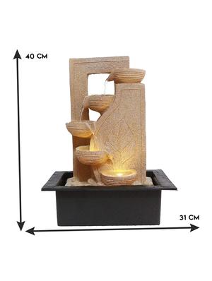 polyresin cream five step indoor table top water fountain with adjustable speed control - 17403321 - Standard Image - 4
