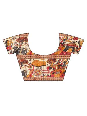 solid bordered plain saree with blouse - 17403368 - Standard Image - 4
