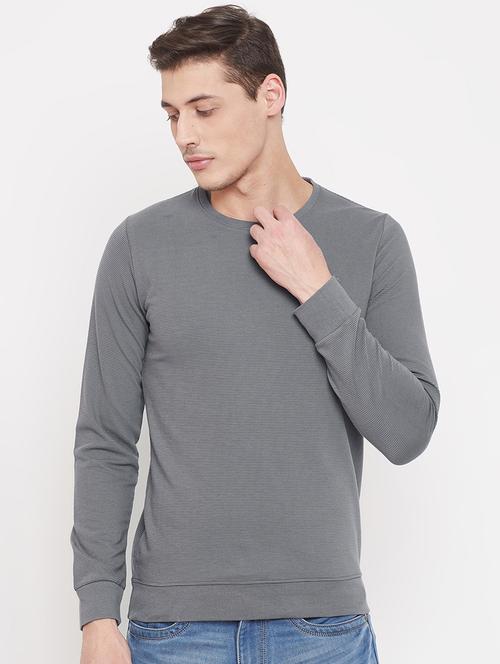 grey solid sweatshirt - 17403418 - Standard Image - 1