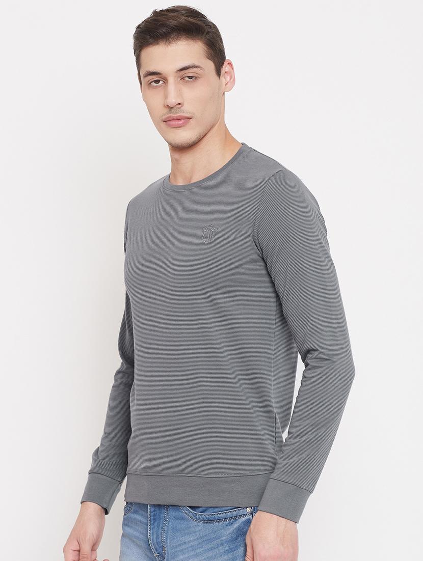 grey solid sweatshirt - 17403418 - Zoom Image - 2