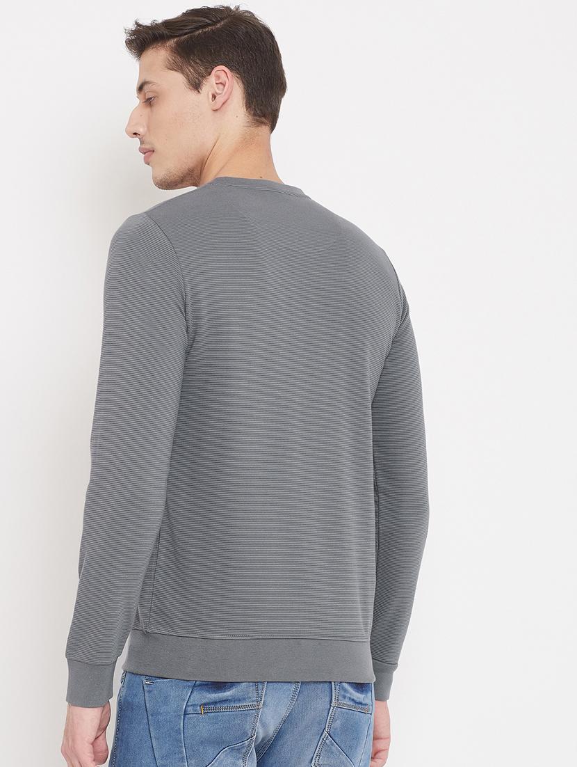 grey solid sweatshirt - 17403418 - Zoom Image - 3