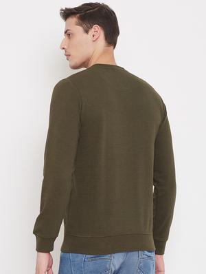 olive green solid sweatshirt - 17403420 - Standard Image - 3