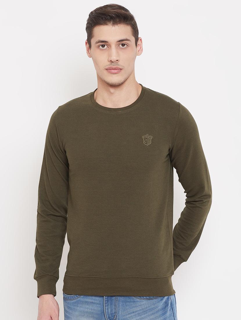olive green solid sweatshirt - 17403420 - Zoom Image - 1