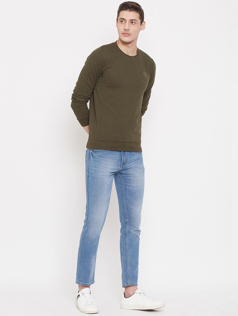 olive green solid sweatshirt - 17403420 - Zoom Image - 4