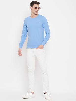 light blue solid sweatshirt - 17403424 - Standard Image - 4
