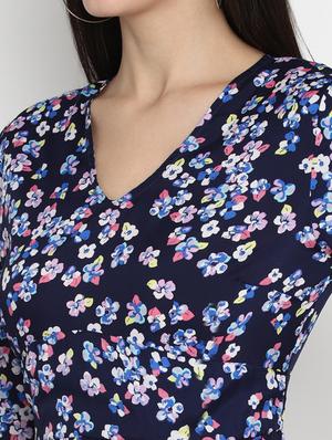 bell sleeved floral flared dress - 17403454 - Standard Image - 4