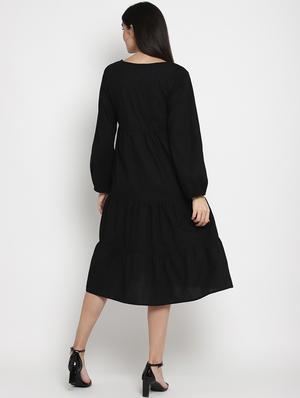 v-neck flared dress - 17403456 - Standard Image - 3