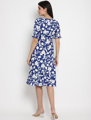 v-neck floral a-line dress - 17403460 - Standard Image - 3