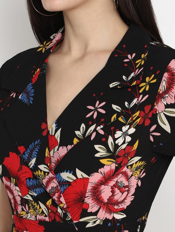 tie back floral full leg jumpsuit - 17403466 - Zoom Image - 4