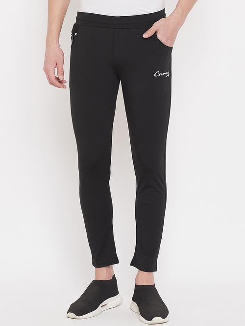 black solid full length track pant - 17404061 -  Standard Image - 0