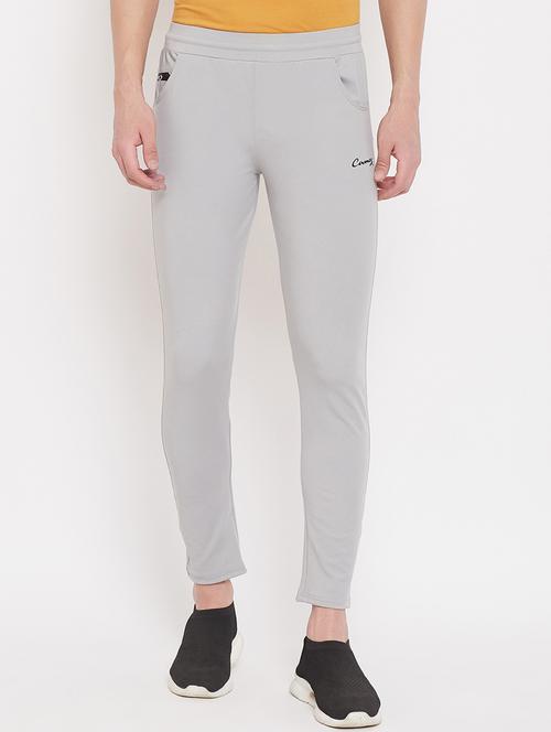 grey solid full length track pant - 17404063 - Standard Image - 1