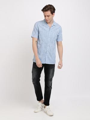 blue striped casual shirt - 17405242 - Standard Image - 4