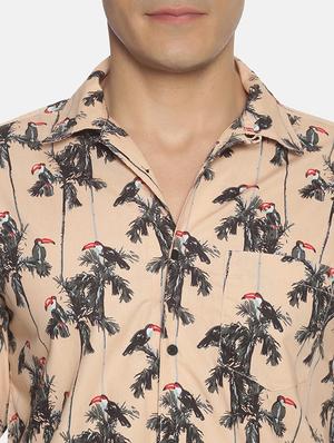 orange printed casual shirt - 17405247 - Standard Image - 5