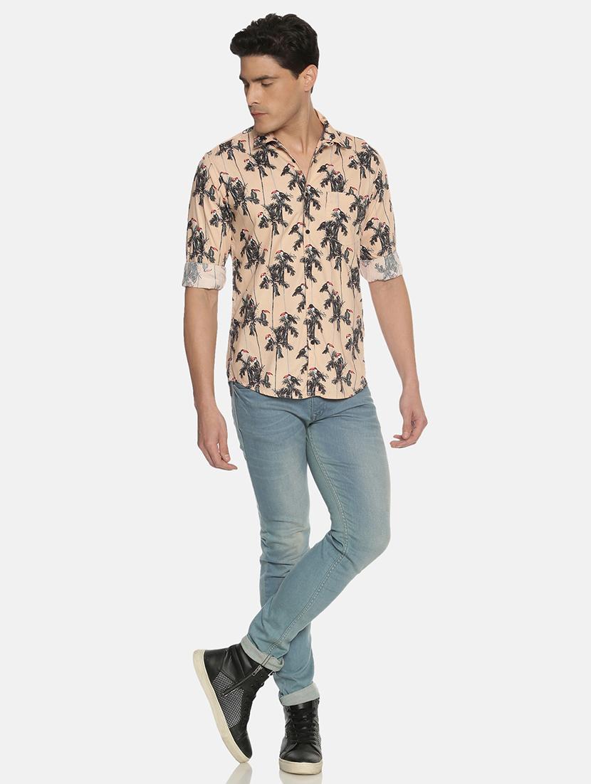 orange printed casual shirt - 17405247 - Zoom Image - 4