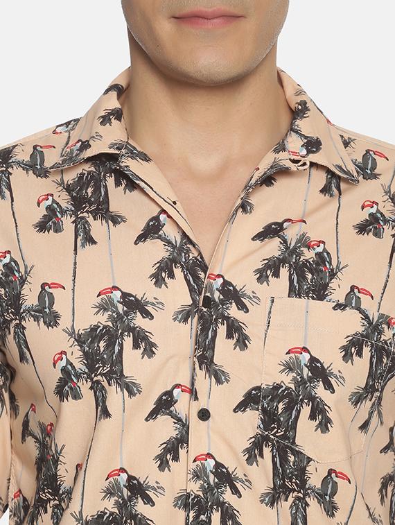 orange printed casual shirt - 17405247 - Zoom Image - 5