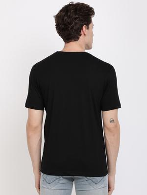 black chest print t-shirt - 17405283 - Standard Image - 4