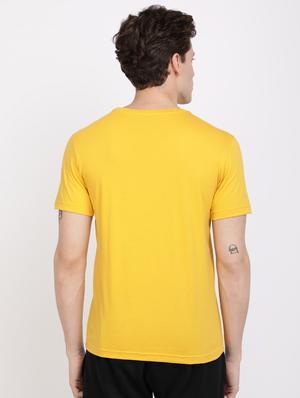 yellow chest print t-shirt - 17405284 - Standard Image - 4
