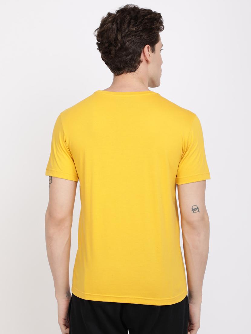 yellow chest print t-shirt - 17405284 - Zoom Image - 4